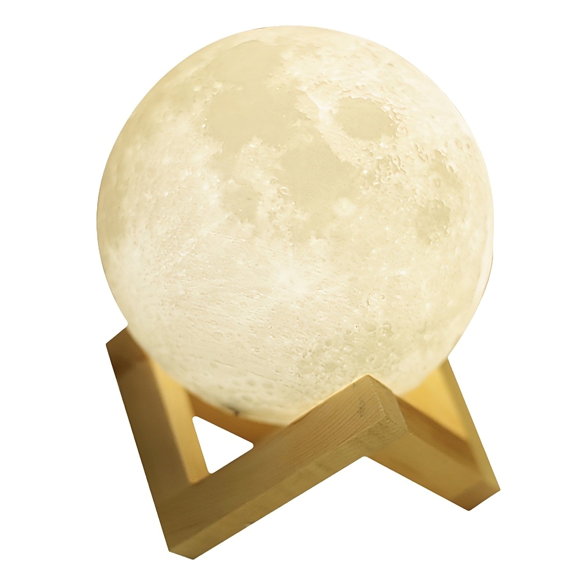 3D Printed Moon Touch Lamp, Dual-Tone Color Light, Gift for Child, Rechargeable Lunar LED Lamp, 7.9"