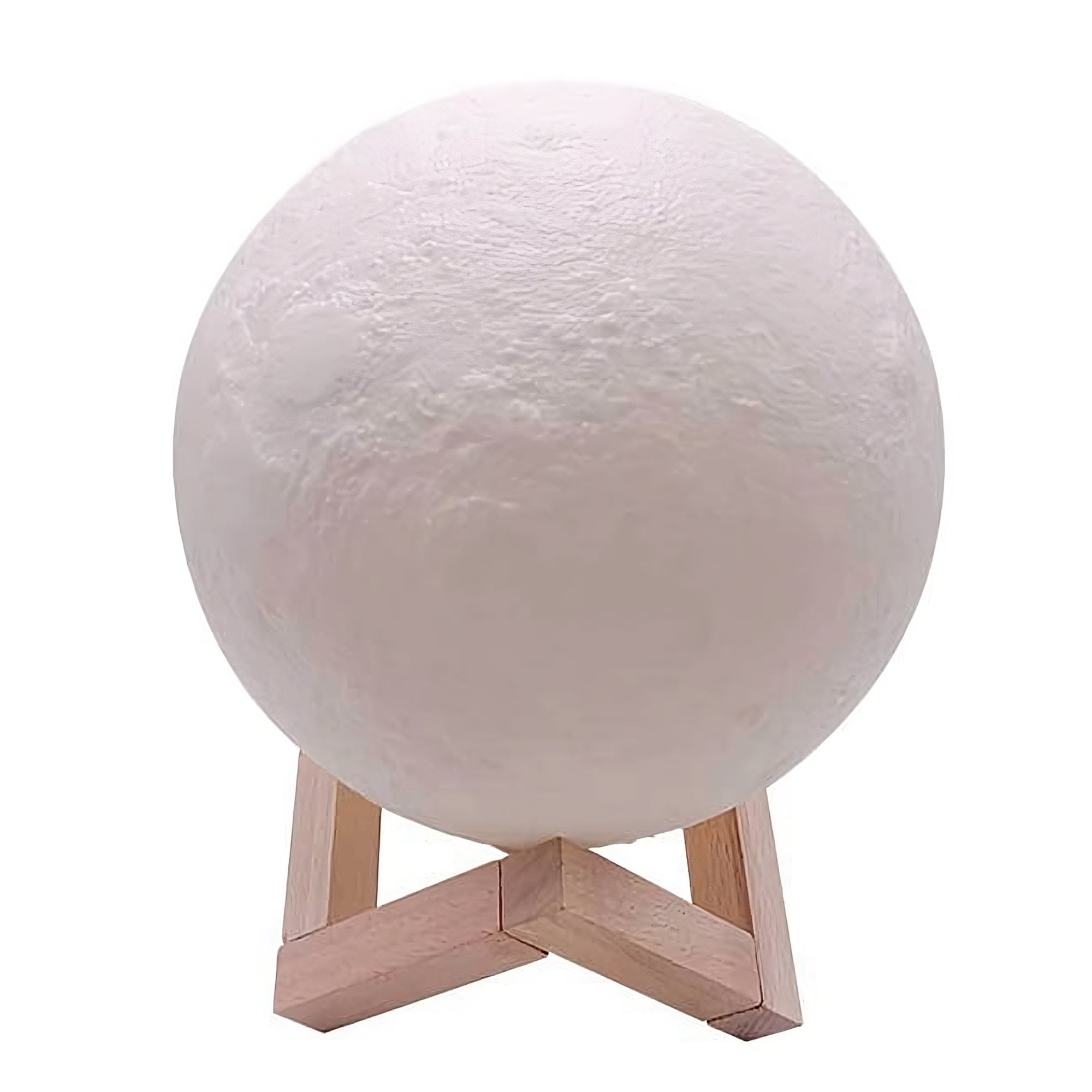 3D Printed Moon Touch Lamp, Dual-Tone Color Light, Gift for Child, Rechargeable Lunar LED Lamp, 7.9"